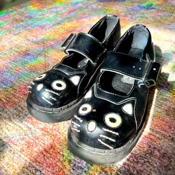 Shoes - Anarchic Black Kitty Maryjane shoes
